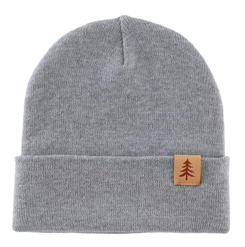 Image of Connectyle Kids Knit Beanie Watch Hat Acrylic Winter Beanies for Boys Girls Double Layered Knitted Warm Cap for Children