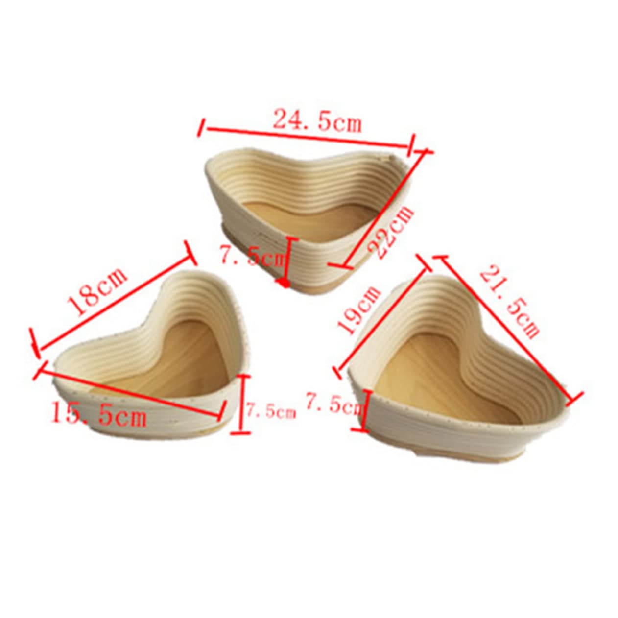 PRETYZOOM 2piezas Cesta De Fermentación De Forma De Corazón Para Hornear Pan Herramienta De Panadería Natural Con Cubierta