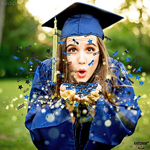 Image of Graduation Decorations 2026 | Blue and Black Congrats Grad Confetti 2026 - Pack of 1300 | Graduation Confetti 2026 | 2026 Graduation Table Decorations, Graduation Confetti Class of 2026, KatchOn