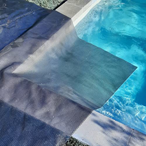 Couverture Solaire Piscine - Gris Silver - Rectangle - Epaisseur 350 Microns Haute Performance-Œillets Offerts-Idéale Piscine Hors Sol et Enterrée - Bache Piscine Solaire - Bache Bulles (6 x 3 m)