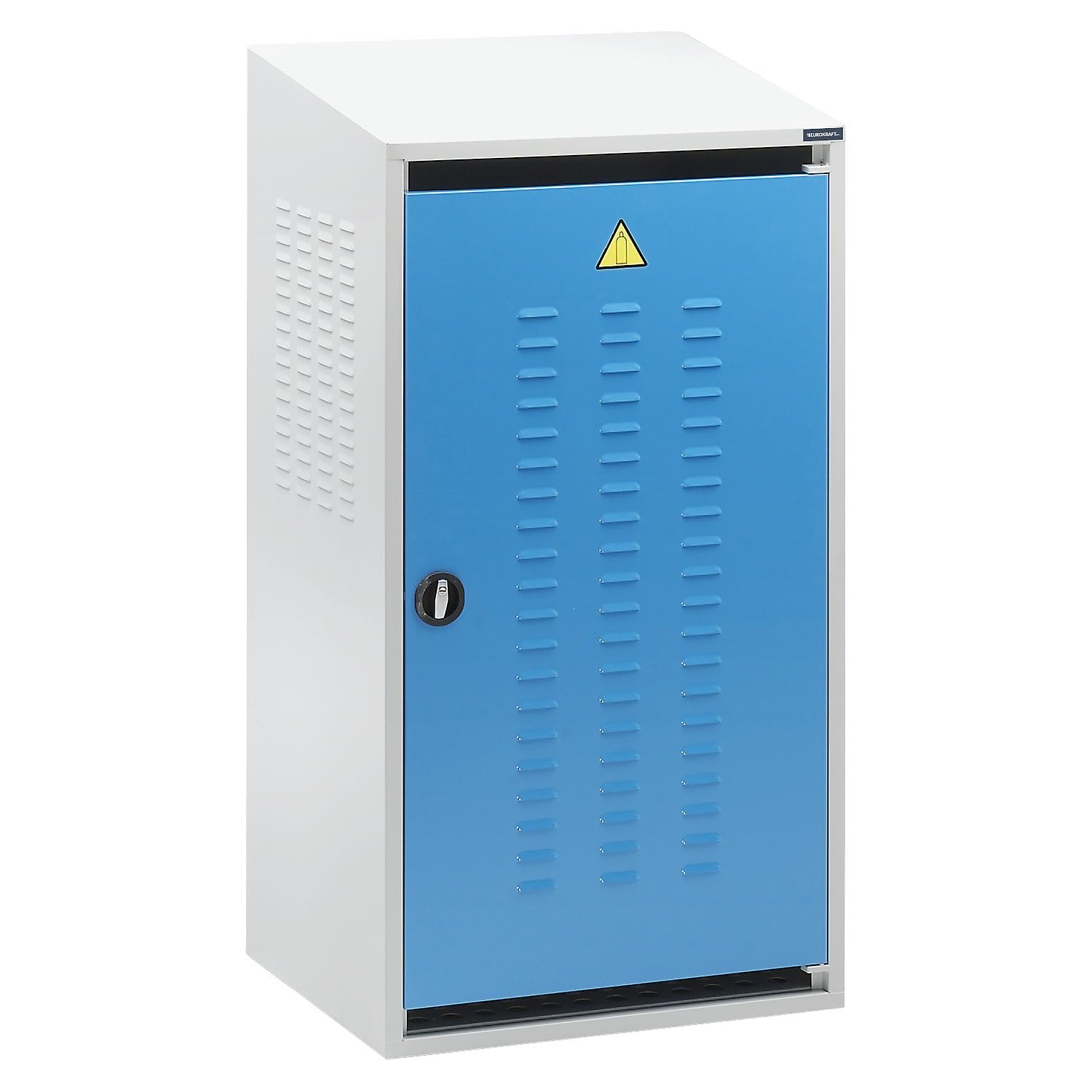 EUROKRAFT pro | Armadio per bombole | 1 anta, altezza posteriore 1600 mm, anteriore 1500 mm