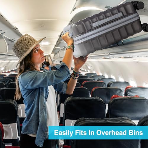 Karl home Carry on Luggage 22x14x9 Airline Approved, PC+ABS Hardside Multicolor Carryon Suitcase with TSA Lock Double Spinner Wheels, Small Luggage for Travel Business - Gradient Grey2