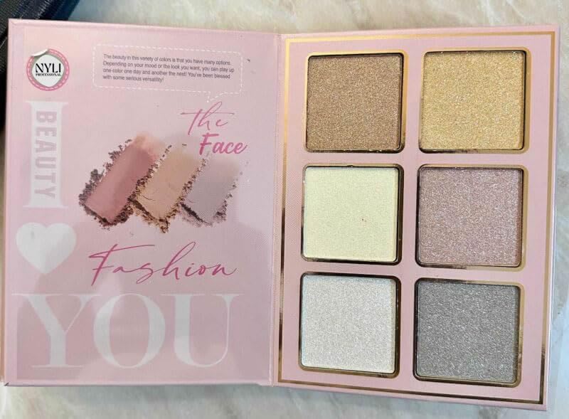 NYLI Professional Transform Your Beauty Routine with the 5-in-1 Makeup Book Kit | Comprehensive Palette of Glitter & Matte Eyeshadows, Highlighter, Blush, Contour, Lip Colors, and Eyebrow Enhancers (Multicolor) 3