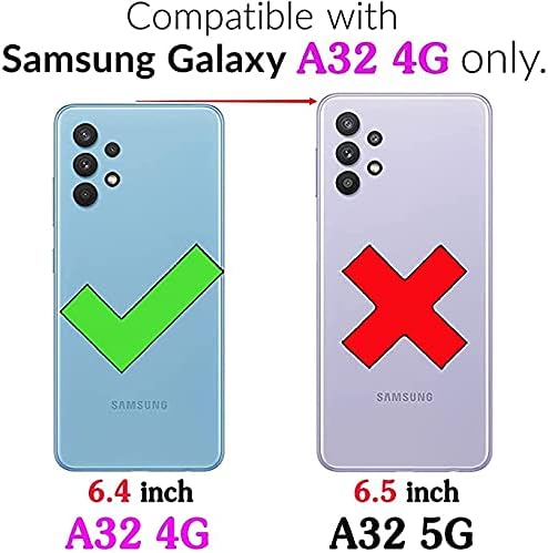 Miniatura 2 de Asuwish Funda compatible con Samsung Galaxy A32 4G de 6.4 pulgadas, protector de pantalla de vidrio templado y funda de piel con tapa para