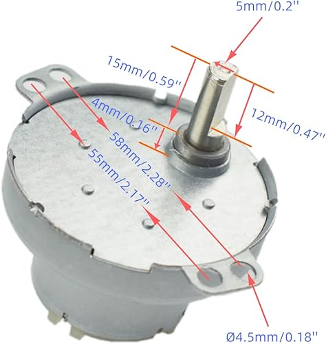 Miniatura 22 de CHANCS JS-50 12V DC 2RPM Motor de velocidad lenta CW/CCW Gear Motor eléctrico cepillado Mini DC Gear Motor