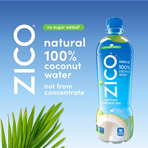 Image of Zico 100% Coconut Water, NO added Sugar, Refreshingly Delicious, Hydration with Electrolytes, 16.9 Fl Oz (Pack of 12)