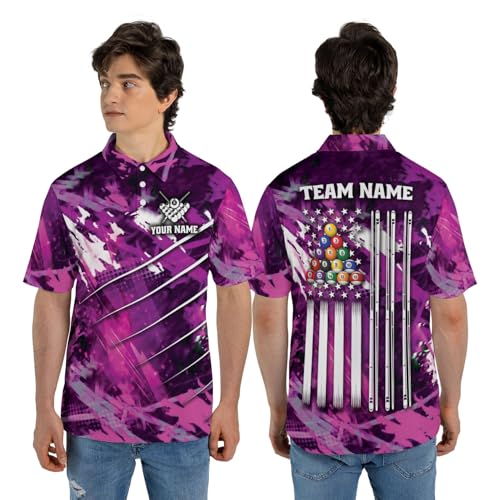Custom Billiards Polo Shirts for Men, Personalized Billiards Polo Shirt for Women, 8 Ball Pool Polo Shirts for Men Billiard2