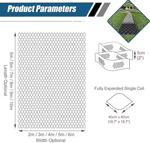 Grille géo de sol stabilisatrice pour mur de soutènement 5cm