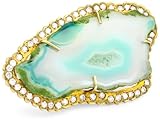 Rosena Sammi "Palace" Agatti Double Finger Aqua Geode Adjustable Ring
