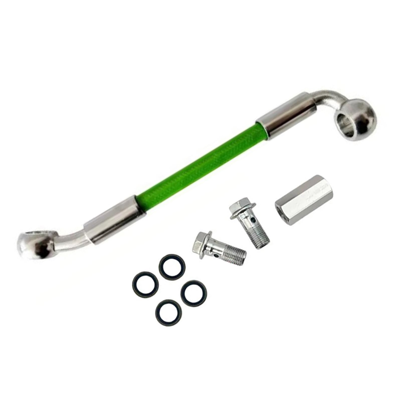 Motorcycle Brake Clutch Line Motorcycle Accessories Extender Connector Rod 2way Adapter Oil Pipe 28°-90° Hydraulic Brake Clutch Line Hose 10mm Banjo(260cm)