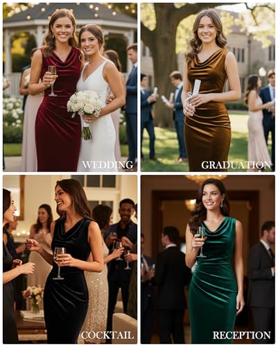 Velvet Cowl Neck Dresses - image 5