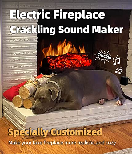 Image of MSELTOS Fireplace Crackler Sound Box for Electric Fireplace, 2 in 1 Realistic Rechargeable Fire Crackling Sound Machine for Gas Fireplace, Fire Crackler Sound System, 3H Timer, Fire Noise