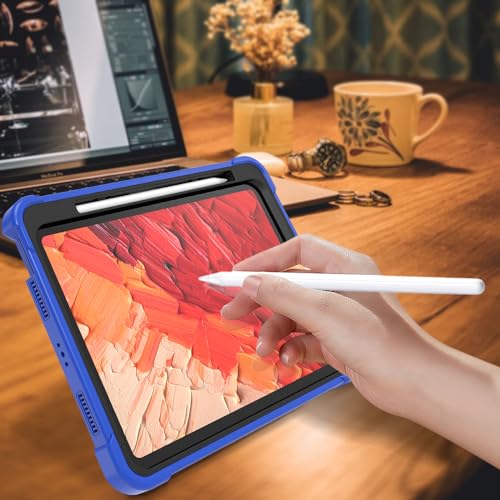 Coque iPad Pro 11 2024 antichoc avec support hybride bleu noir