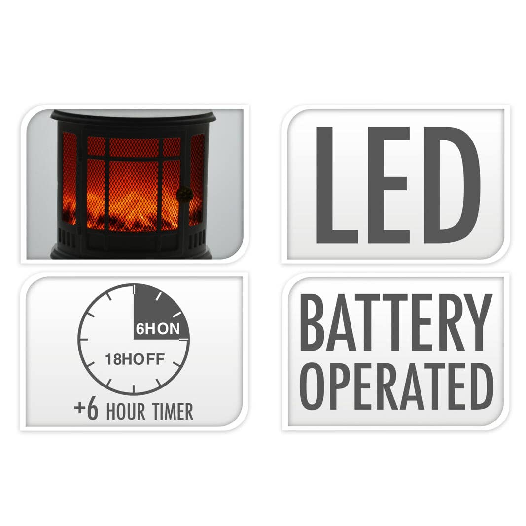 LANTERNA LED DECORATIVA CAMINETTO ELETTRICO FINTO 25X15X44 CM