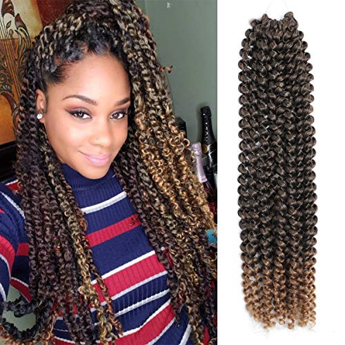 AMELI 6 Packs Passion Twist Hair 18 Inch Passion Twist Crochet Hair Bohemian Crochet Braids Water Wave Braiding Hair Extensions(18inch, T27)