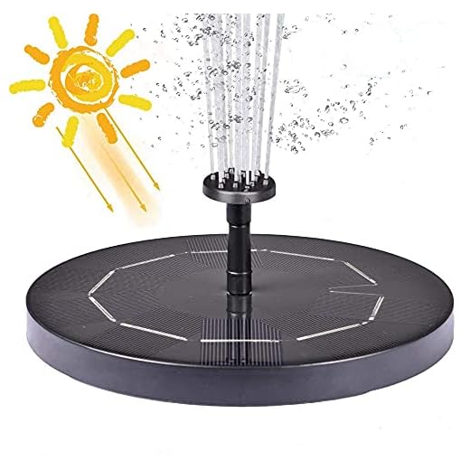 2020 Upgraded 3.5W solar Fountain Pump for Bird Bath with 1200mAh Battery Backup, Free-Standing Portable Floating Solar Powered Water Fountain Pump for Garden Backyard Pond Pool Outdoor(Black)