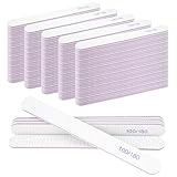 Gr8ware 400 PCS Nail File, Professional Nail Files for Natural and Acrylic Nails, 100/180 Grit Double Sided Reusable Emery Board Tools for Beauty Salons and Pet Shops, Gray