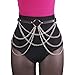 REETAN Waist Chain Belt Fashion Black Punk Leather Rave accessories for Women