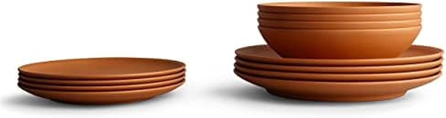 Year & Day Outdoor 12 Piece Plant Derived Dinnerware Set with Big Bowls, Dish Set for 4