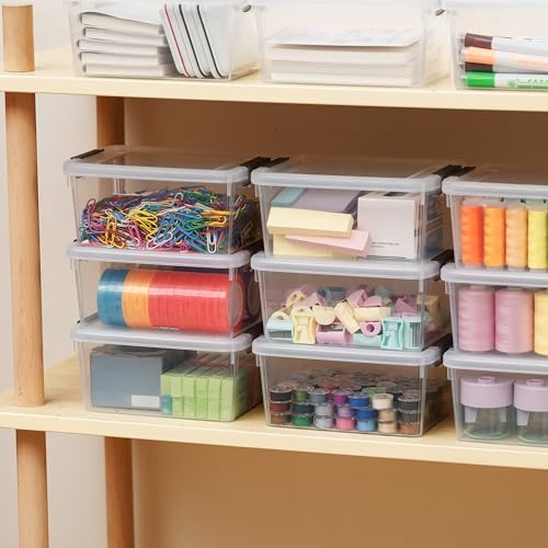 Image of Citylife 20Packs 1.3Qt Small Storage Bins with Lids,Stackable Clear | Plastic Containers for Beads, Buttons, Sewing Supplies, Office Supplies