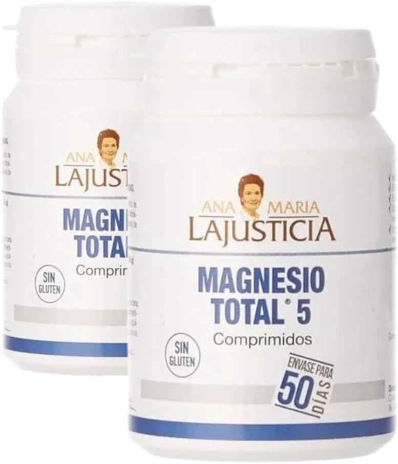 Ana María LaJusticia Pack 2 unidades Magnesio Total 5 100 comprimidos | Pack 2 x 100 Comprimidos| Reduce el Cansancio y la Fatiga |