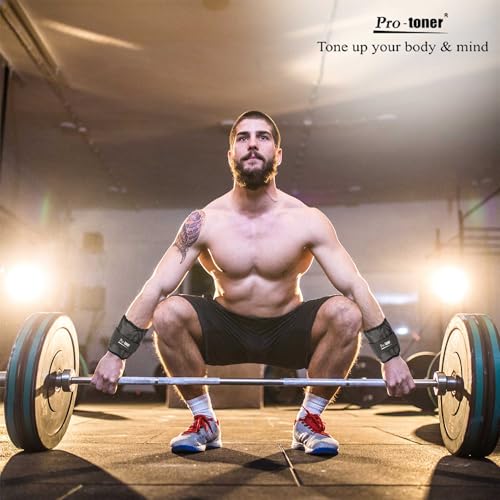 Image of Protoner Wrist /Ankle Weights, Black, Adjustable Fitness Training Weights for Strength Training, Exercise (0.5 kg x 2)