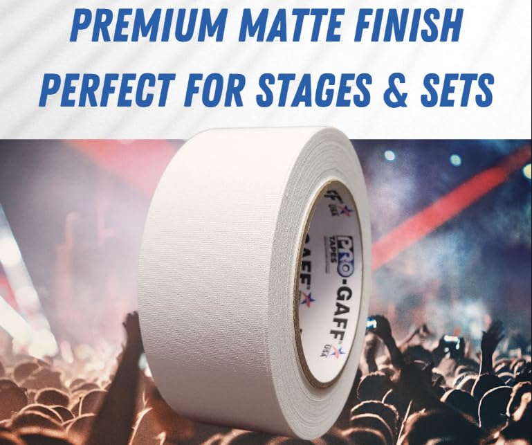 Image of Pro Tapes Gaff Gaffer Tape - Heavy-Duty Gaffers 2-inch x 25yds - Highly Adhesive Rubber and Matte Cloth Tape - Hand-Tearable Gaff Tape for Bundling, Splicing, Cable Cover