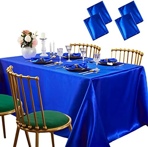 Amazon.com: BalsaCircle 90x132 inch Royal Blue Satin Rectangle ...