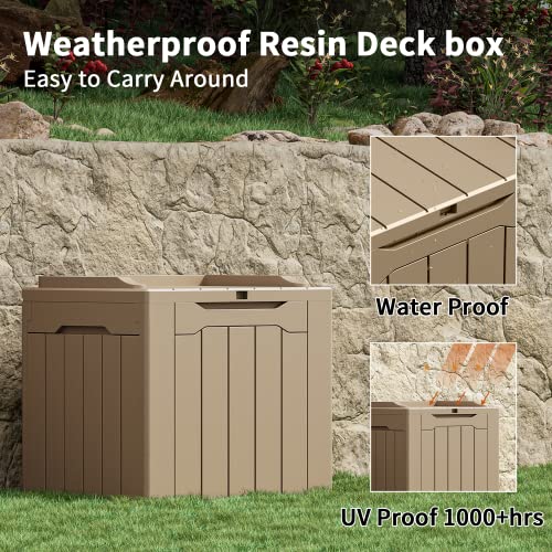 Greesum 31 Gallon Resin Deck Box Large Outdoor Storage