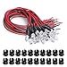 YXPCARS 20Pcs 5mm LED Diode mit 20cm Kable LED Leuchtdioden DC 12V LED fertig verkabelt (weiß) + 20Pcs 5mm LED Montageringe Plastik