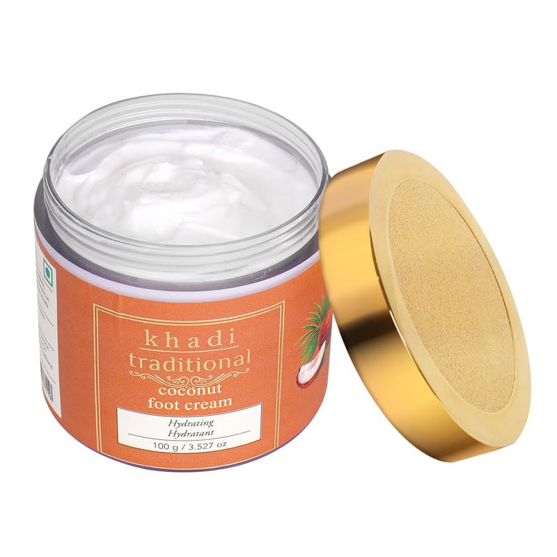 Khadi Traditional Premium Foot Cream for Dry and Cracked Feet | Feet Cream For Heel Repair | Better Hydration Up to 24 hours for Thick Foot Skin | Pure Coconut Extract Foot Creams | 100gm