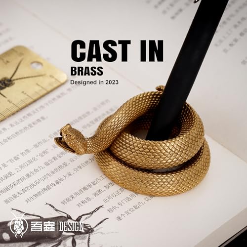 WOOTRON Presente personalizado divertido - latão, cascavel, réptil, porta-canetas, caneta arrastar