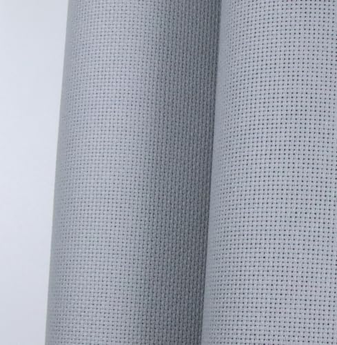 Image of KCS 59 inch x one Yard (93cmx149cm) 18 Count Cotton Aida Cloth Cross Stitch Fabric (Light Grey)