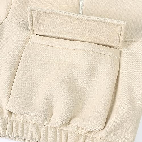 MYGBCPJS Boys Girls 2Pcs Thick Fleece Zipper Sweatsuit Kids Long Sleeve Pullover Sweatshirt No Hood + Pants Outfits Set3