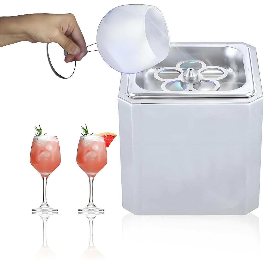 Refrigeratore per Bicchieri CO2,Glass Chiller Istantaneo,Congelatore Rapido in 6 Secondi a -40°c con Luce LED, Refrigeratore per Bicchieri da Bar per Vino, Cocktail, Champagne, Birra