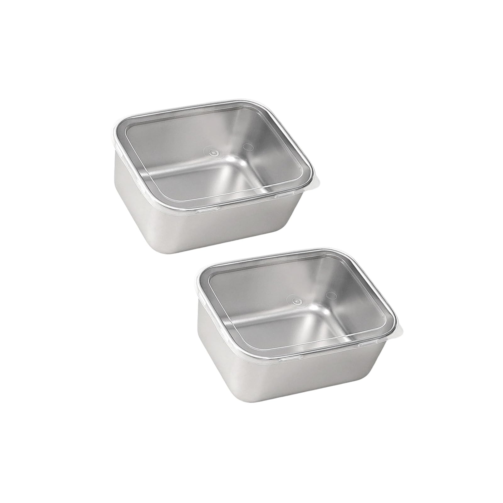 SueaLe 2Pcs Tiramisu Baking Tray Stainless Steel Dessert Sheet Cake Pan with Clear Lid for Cheesecake and Mousses Baking Molds Dessert Container