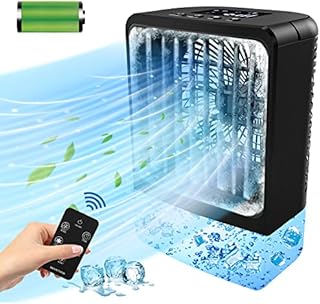 Portable Air Conditioners AC - Mini Air Conditioner, Personal Air Conditioner, 4000mAh Battery for Camping, Car, with Remote Control Night Light & Timing