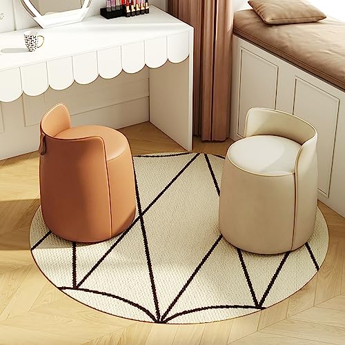 Taburete redondo de cuero para dormitorio y vestidor 3