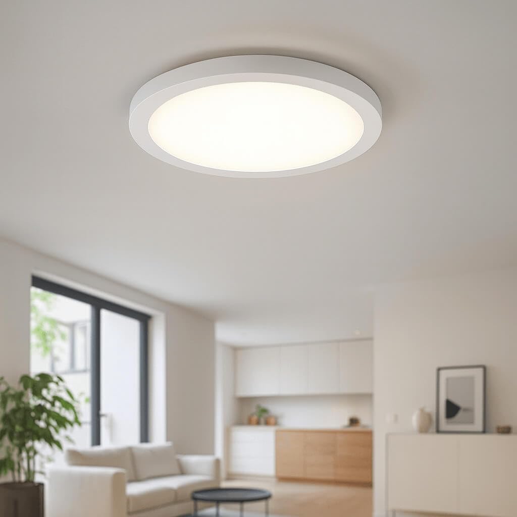 FactorLED ¡NOVEDAD! Plafón Led Circular, 30W (300W), 3600Lm, Ø29cm, Downlight Panel Superficie Redondo para Techo, Antideslumbramiento, Luz Seleccionable 4CCT 2700K-3000K-4000K-5700K (5, 290 mm)