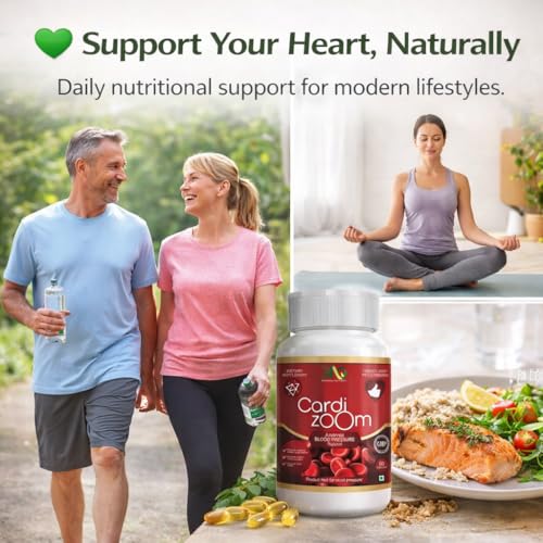 Image of ANC Cardizoom with Arjuna Extract & Moringa Extract Heart Health Supplement Veg (60 Capsules) for Men & Women (Pack of 1)