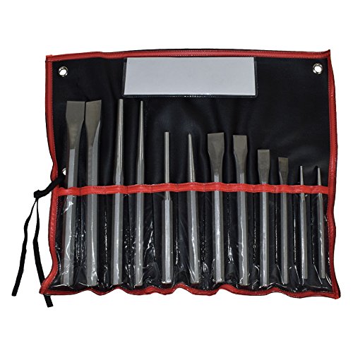 AB Tools Heavy Duty Industrial Chrome Vanadium Steel Cold Chisel Pin Punch Centre Punch Set 12pc