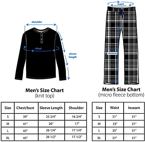 Cherokee Men's Long Sleeve Pajama Shirt And Pants Set, Cozy And Breathable Cotton Top And Micro Fleece Bottom, Blue Camo, X-Large #TOP3