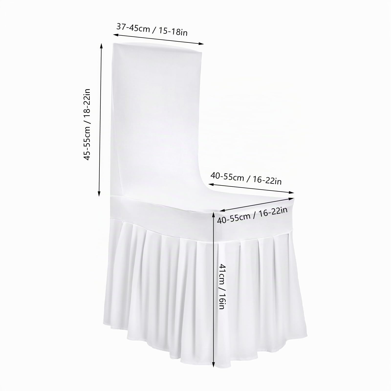 20 Stück Weiß Stuhlhussen, Stretch Stuhlhussen Bankett Stuhlbezug Rock Stretch Weiß Stuhlbezüge Universell Stuhlhussen für Hochzeiten und Party Dekoration