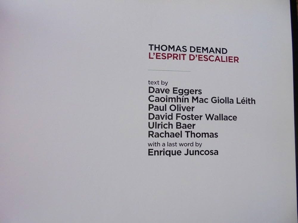 Amazon.co.jp: Thomas Demand: L'Esprit d'Escalier : Demand, Thomas