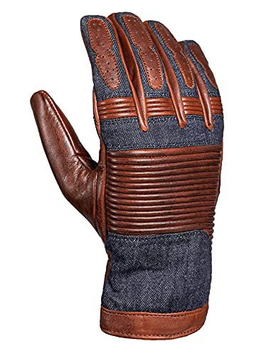 John Doe Durango XTM Motorrad Handschuh Leder und Baumwolle Braun Jeans XS