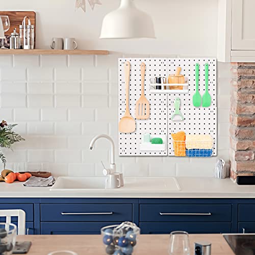 Foraineam 4 Pieces Pegboard Wall Organizer, Wall Mount Display Pegboard Wall Panel Kits, 2 Installation Methods Pegboard Organizer Board, Small Peg Board For Craft Room Garage Kitchen Bathroom Office #TOP5