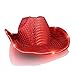 FlashingBlinkyLights Red Sequin Light Up LED Cowboy Hat with Red LED Brim