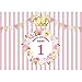 Produktbild Vinyl Gold Crown Stripe Vorhang Custom Name 1st Birthday Party Backgrounds Baby Shower Newborn Photography Backdrops Photo JUJJ20 5x3ft/1.5x1m