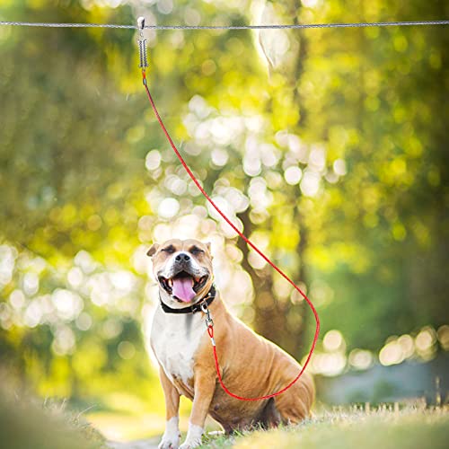 Dog Tie Out Runner for Yard,Trolley System for Large Dogs,Heavy Duty Dog Run Cable Lead 150ft with 10ft Pulley Runner Line for Small Medium and Large Dogs Up to 125lbs Running Outside Yard or Camping - Thumbnail 6
