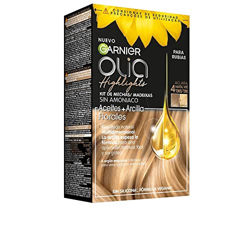 Garnier Olia Highlights Coloración Permanente Sin Amoniaco con Aceites Florales Naturales - Tono Rubio